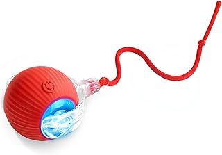 Interactive Cat Toys for Indoor Cats - Interactive Puppy Toys Ball with Tail,Realistic Bird Chirping,Smart Obstacle Avoidance and Auto Restart,Cat Puzzle Toys for Bored Indoor Adult Cats and Dog(Red)