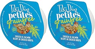 Tiki Dog Aloha Petites, Chicken & Salmon, Rich in Protein with Supplemental Hydration, for All Dog Breeds and All Life Stages, 3 oz. Cup (4 Count) (Pack of 2)