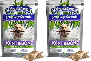 The Missing Link Pet Kelp Canine Joint & Bone 8oz Superfood Powdered Supplement, Organic & Limited Formula Supports Mobility for Adult & Senior Dogs (Pack of 2)