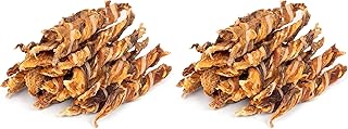 MON2SUN Dog Treats, Triple Flavor Jerky Twist Sticks, 5-7 Inch Chicken Duck and Codfish Sticks Chews for Small Dogs, Healthy Snacks, 17.64 oz (25 Count-Pack of 2)