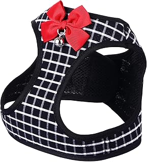 Small Dog Harness and Leash Set, Black L Size, Soft Chest Strap Vest Harness for Puppy Walking and Pet Control